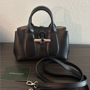 Longchamp Extra Small Roseau Leather Tote Smooth Leather
